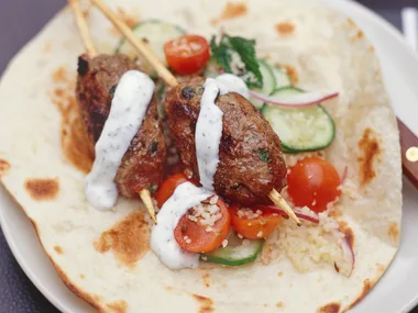 Kofta Skewers with Minted Yogurt