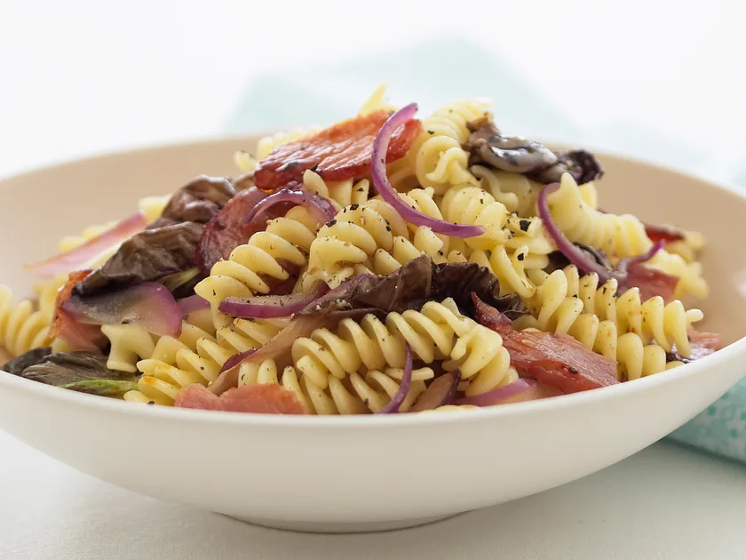 Fusilli with radicchio and pancetta