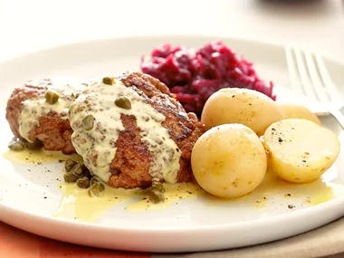 Everday eating - Pork Patties with Mustard Sauce