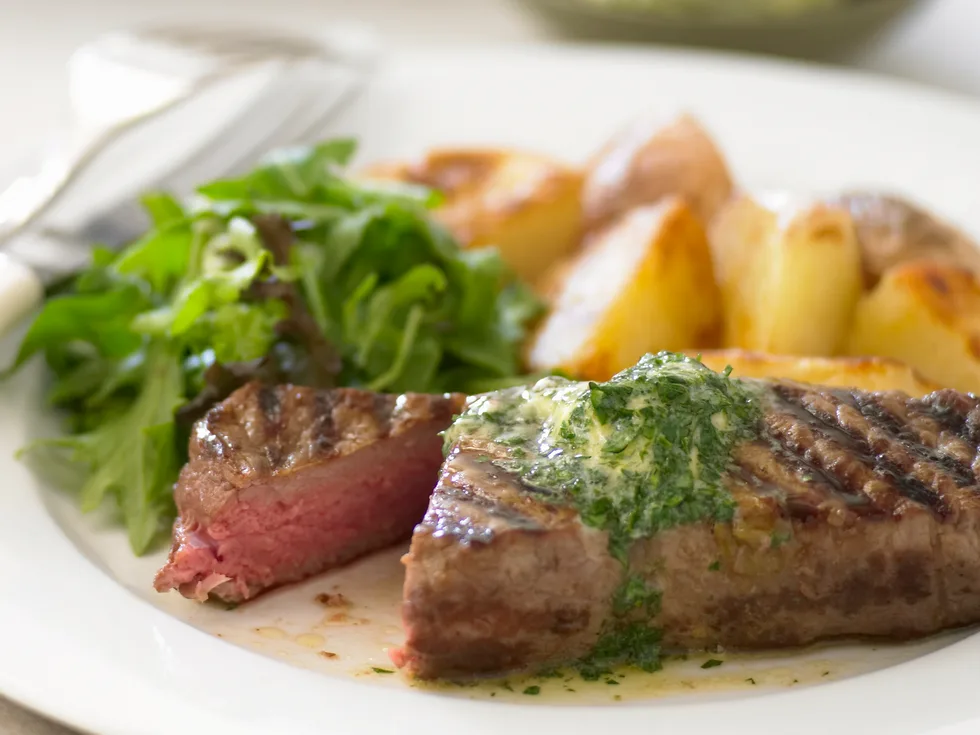 Grilled Steak with Parsley Butter