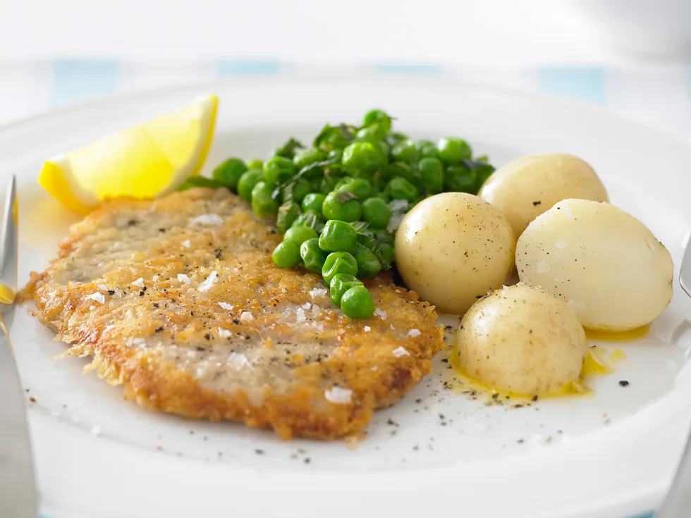 Veal Schnitzel with Minted Peas