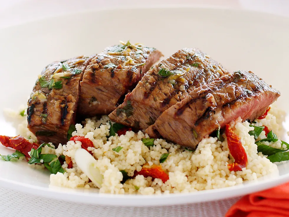 Barbecued Greek Lamb with Mint Couscous