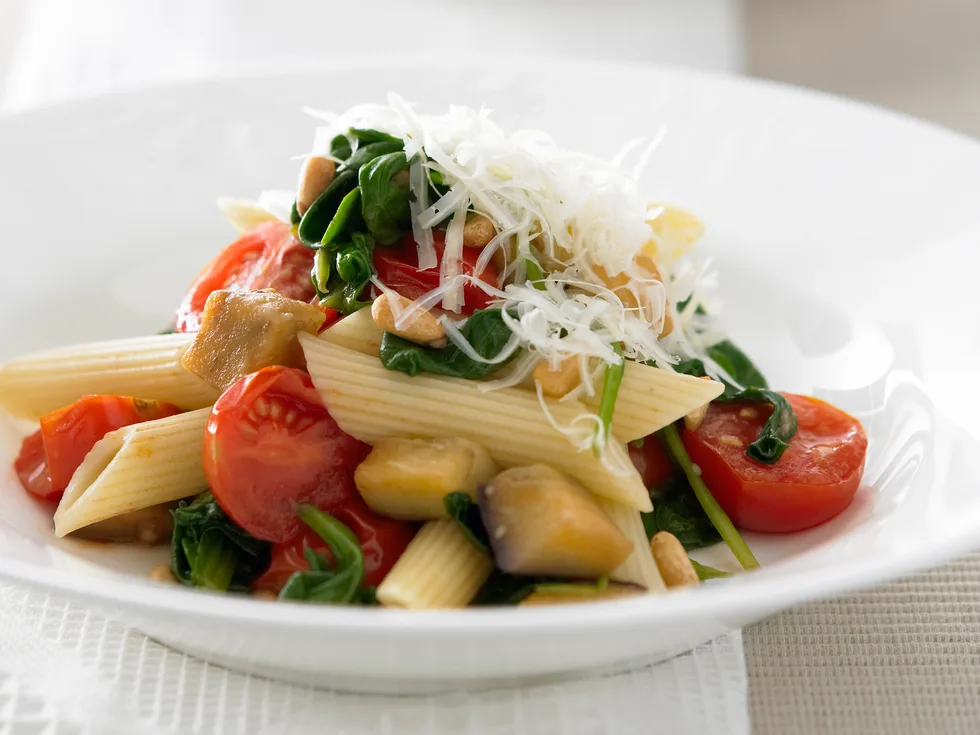 Pasta with Eggplant and Tomatoes