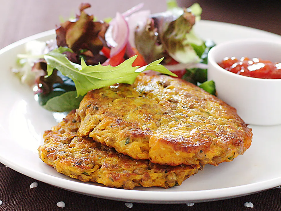 Pumpkin and Lentil Fritters