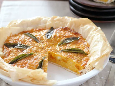 Pumpkin and sage pie