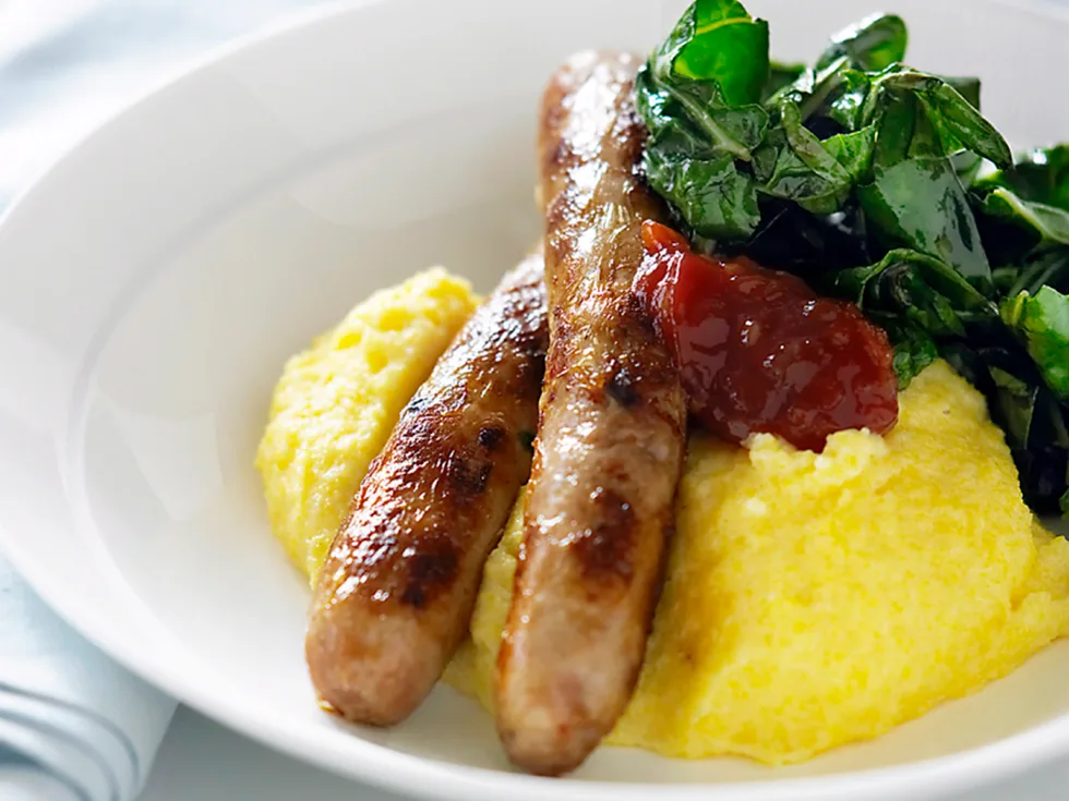 Soft Polenta With Sausages