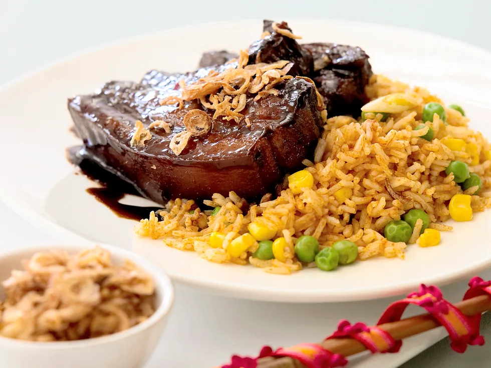 Sticky Ribs With Fried Rice
