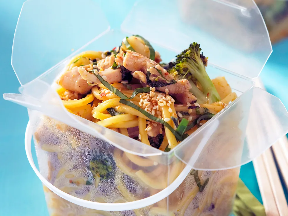 Thai basil chicken noodle stir-fry