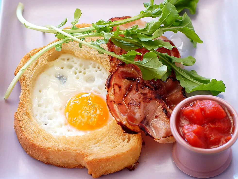 Eggs with Pancetta and Salsa