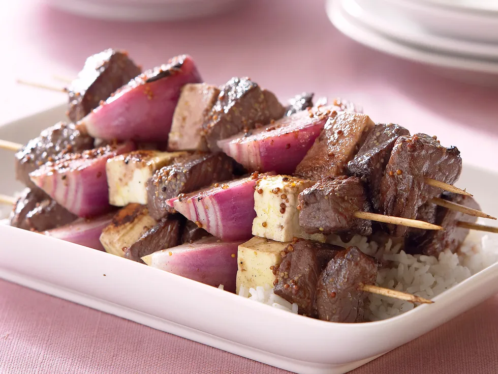 Everyday Eating Beef, Onion and Haloumi Kebabs