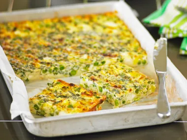 Fetta, Pea and Mint Frittata
