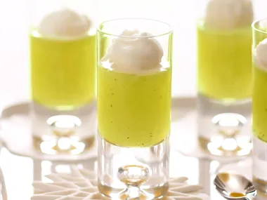 Kiwifruit Jellies with Lemon Sorbet