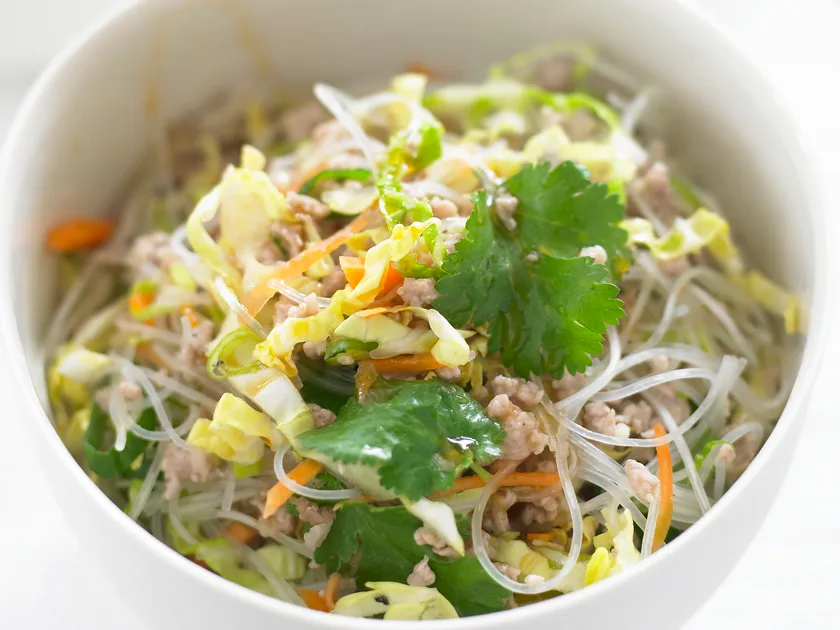 Asian pork salad with glass noodles