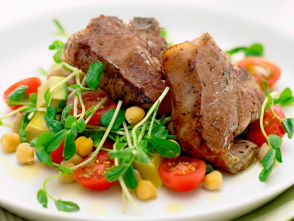 Grilled Lamb with Chickpea Salad