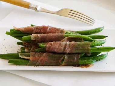 Baked Green Beans with Prosciutto