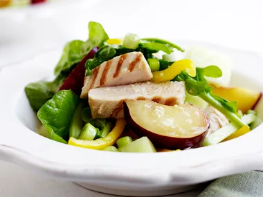 Plum and Rocket Salad with Grilled Chicken