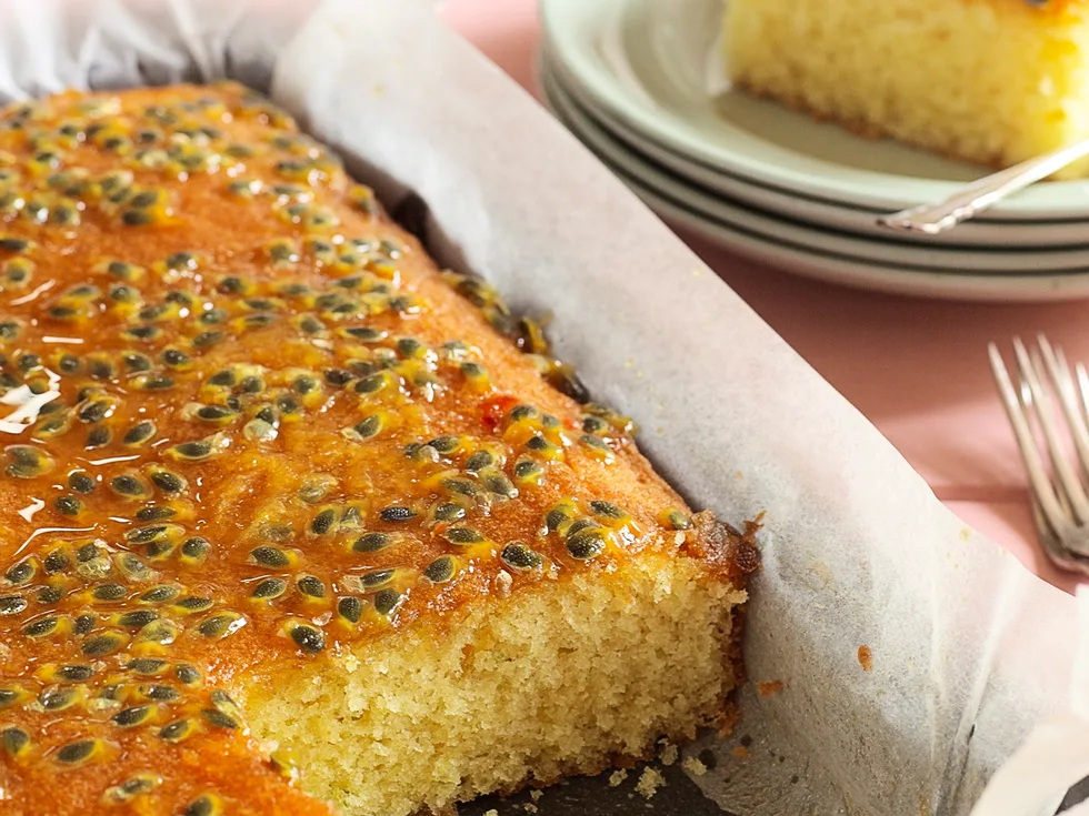 Lime and Passionfruit Syrup Cake