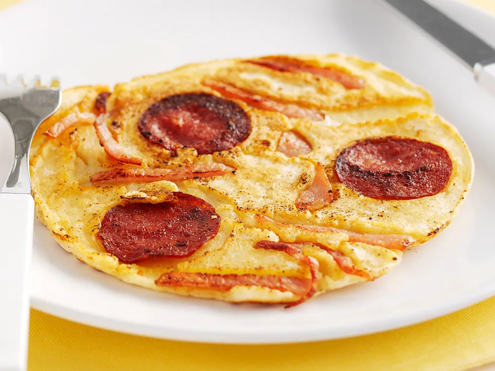 Salami and Bacon Pancakes