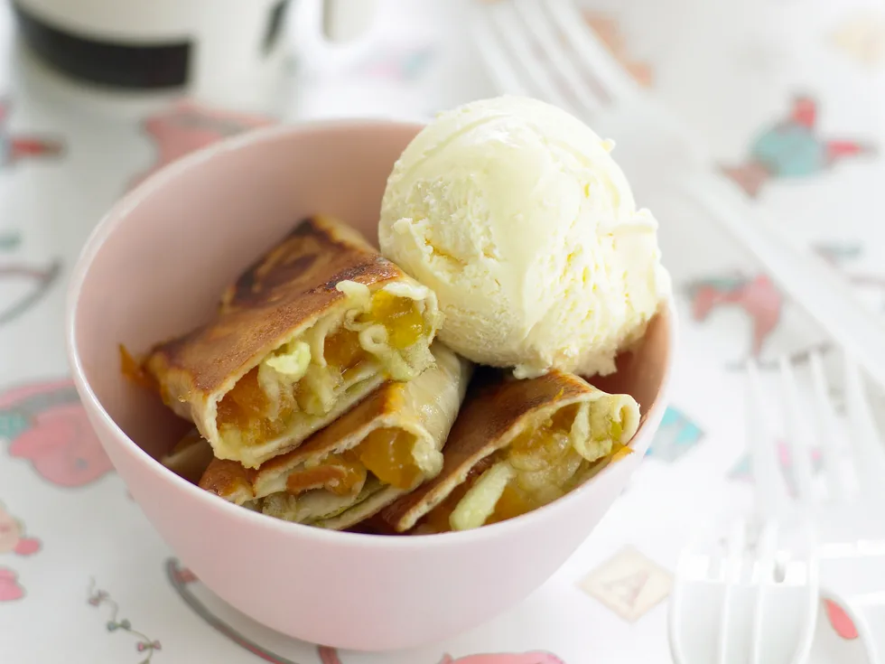 Apricot and apple rolls