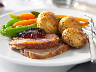 Lamb Roast with Minted Spring Vegetables