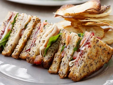 Club Sandwich and Potato Crisps