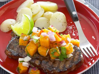Fillet Steak with Pawpaw Salsa