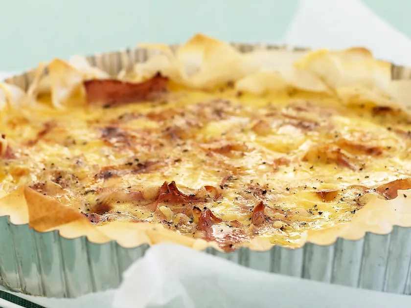 Original quiche Lorraine with ham and cheese recipe