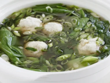 Clear Asian Broth with Fish Balls