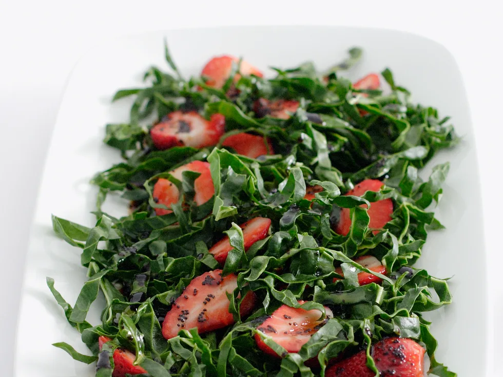 Silverbeet and Strawberry Salad