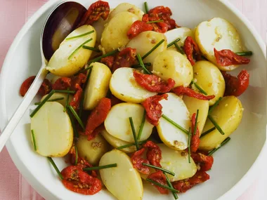 Baby Potatoes with Tomato and Anchovy Dressing