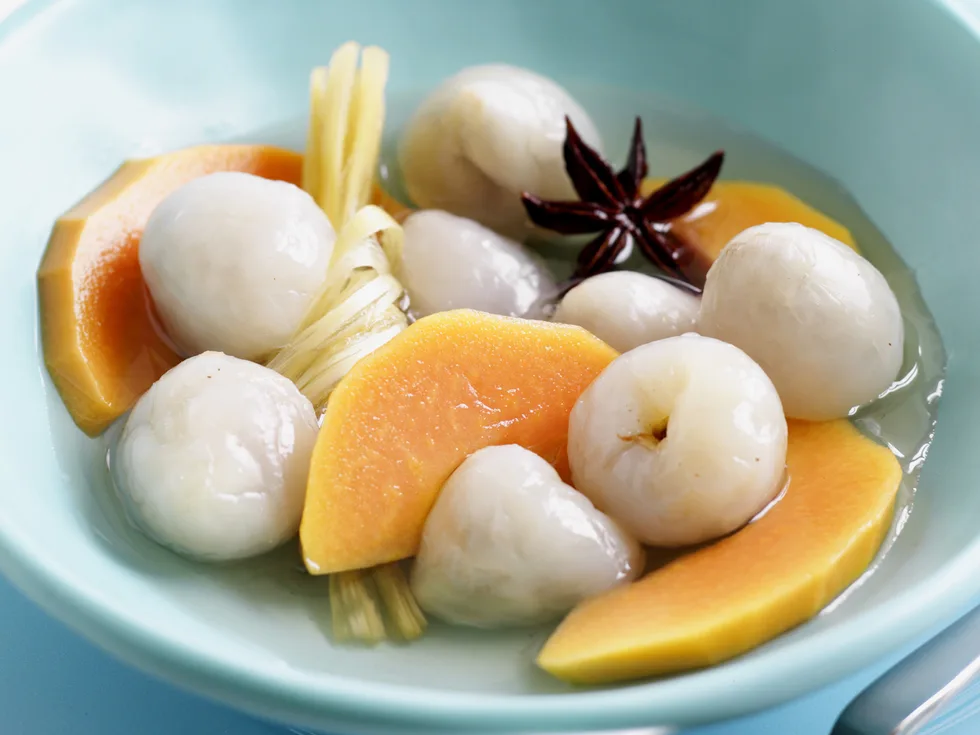 Lychees in Lemongrass Syrup