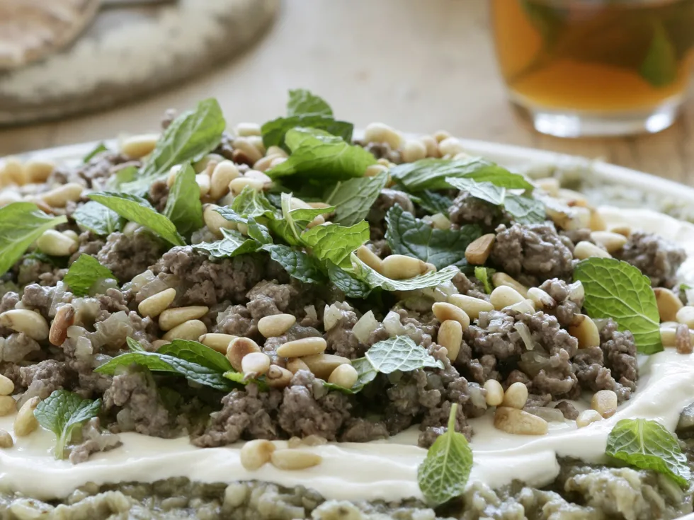Spicy Mince and Eggplant with Yogurt Dressing