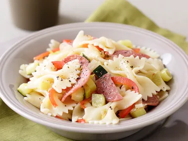 Farfalle with Pepperoni, Leek and Preserved Lemon