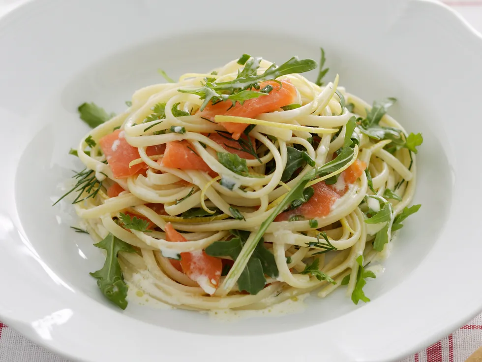 Bavette with Smoked Salmon and Lemon Cream