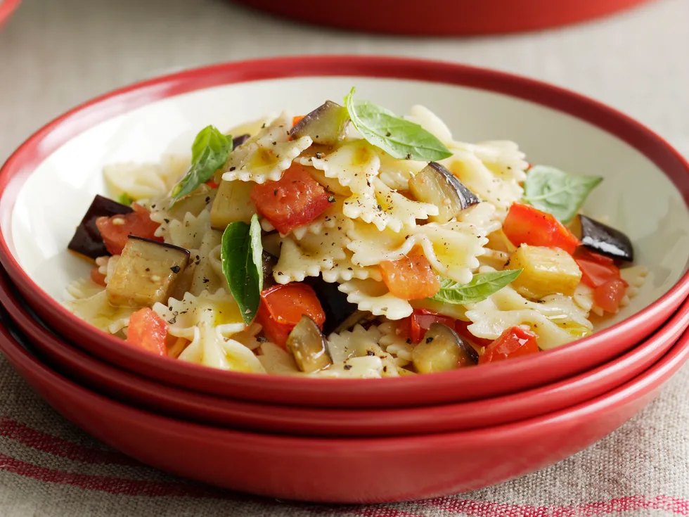 Farfalle with Eggplant and Tomatoes