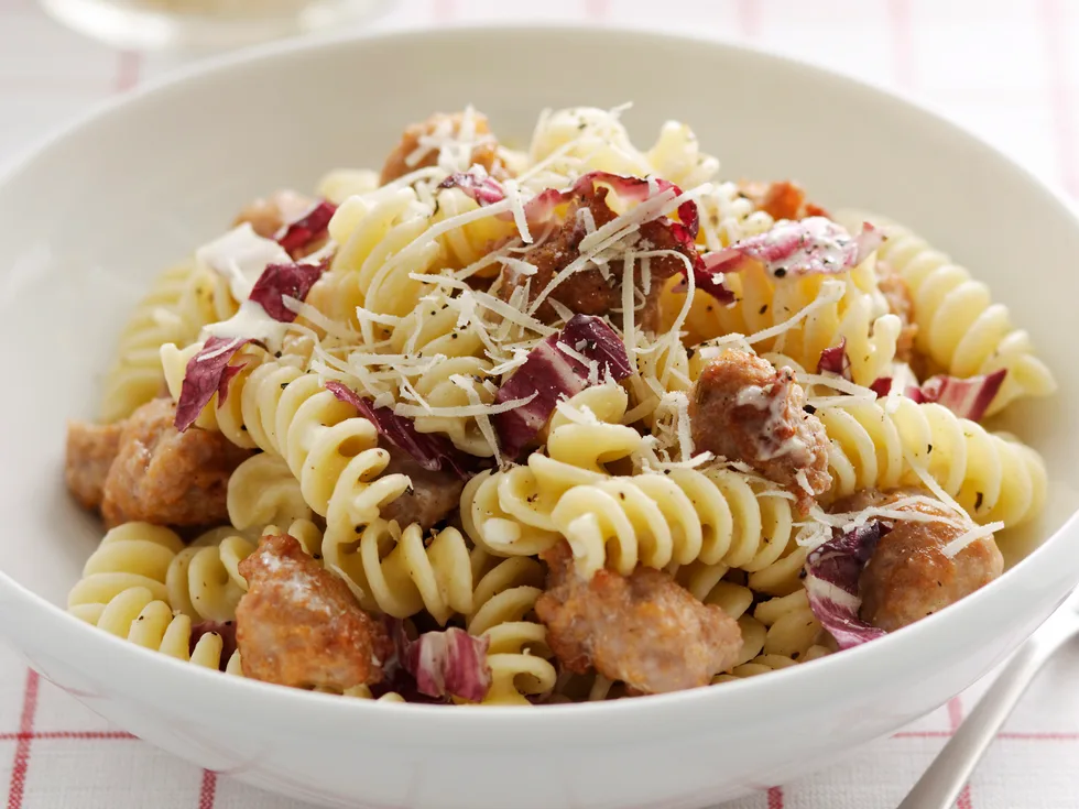 Fusilli with Sausage, Radicchio and Mascarpone