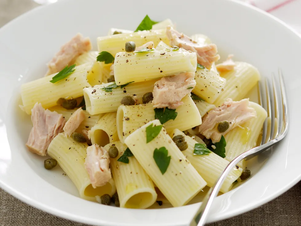 Rigatoni with Tuna, Lemon and Capers