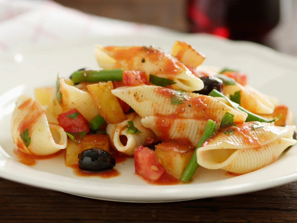 Shells with Potato and Bean Sauce