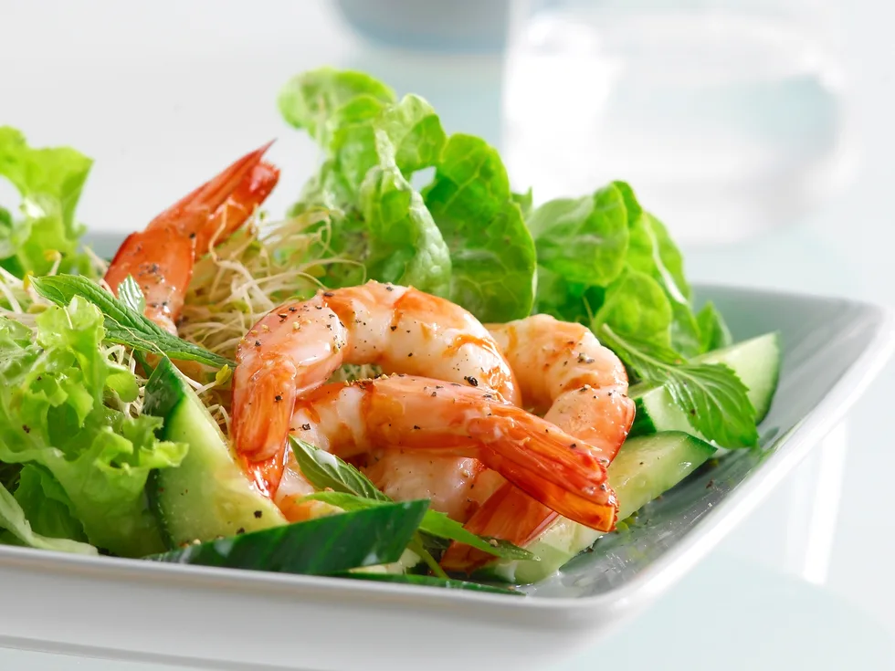 Prawn, Cucumber and Mint Salad