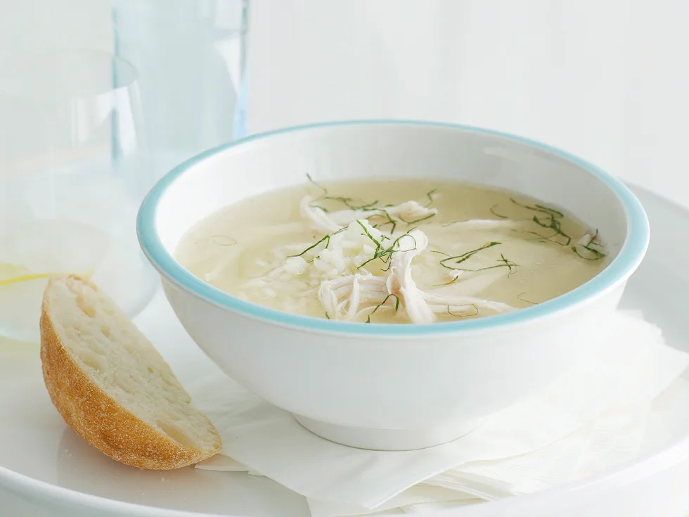 Chicken and Rice Soup with Mint
