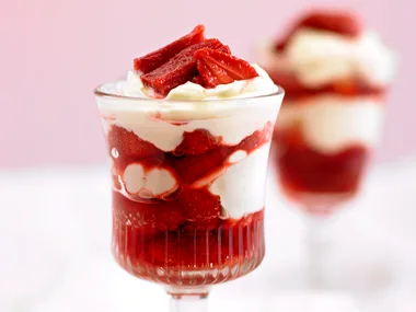 Rich Rhubarb and Strawberry Parfaits