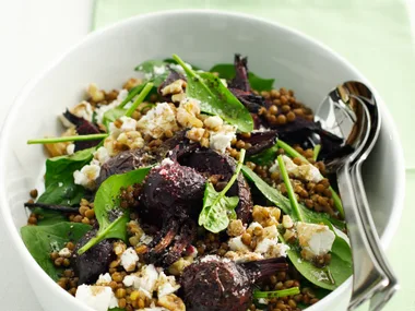 Beetroot, Lentil and Spinach Salad with Fetta