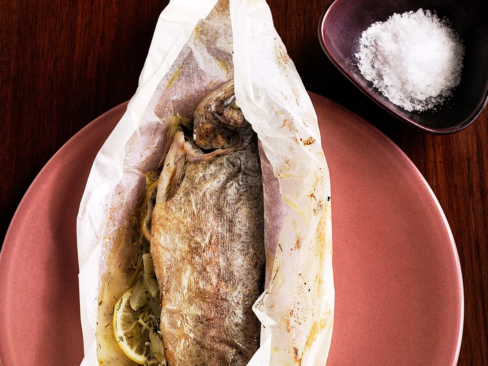 Trout in a Parcel with Apple Stuffing
