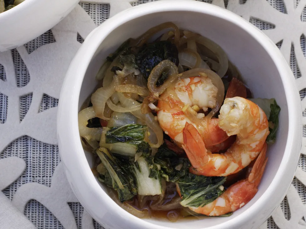 Buk Choy with Prawns