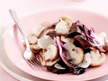 Warm Mushroom, Radicchio and Romano Salad