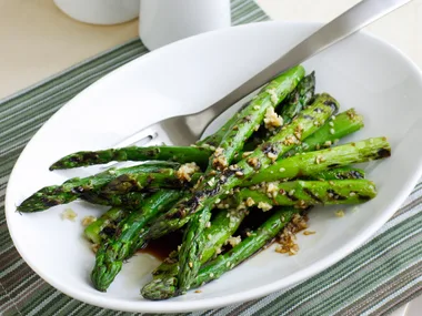 Grilled Asparagus with Sesame, Ginger and Soy