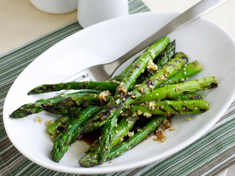 Grilled Asparagus with Sesame, Ginger and Soy