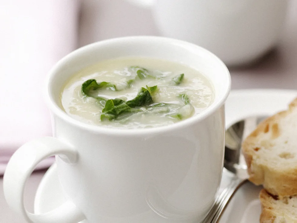 Leek and Potato Soup with Silverbeet