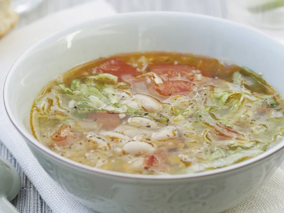 Lettuce, Pancetta and Bean Soup