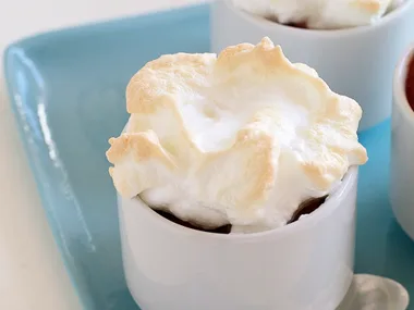Rhubarb and Raspberry Meringue Pots